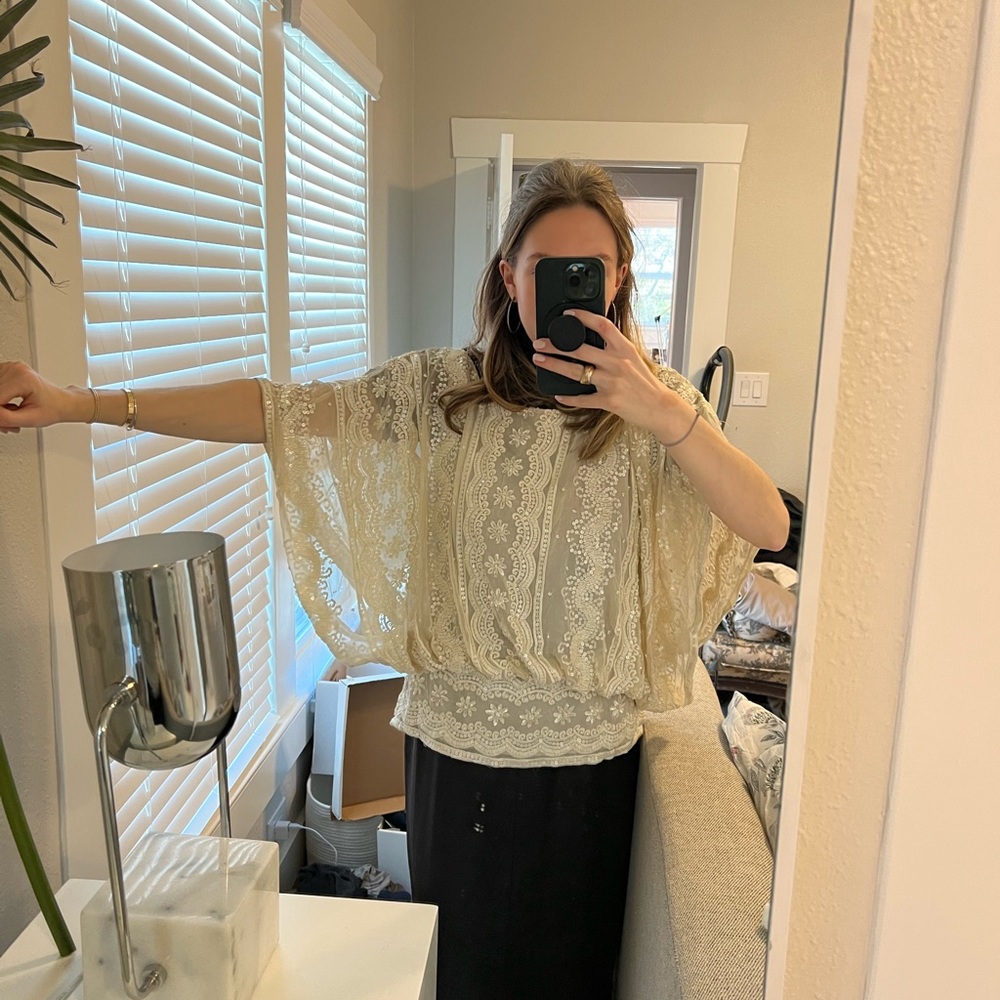 Beyond Vintage Beaded & Embroidered Blouse